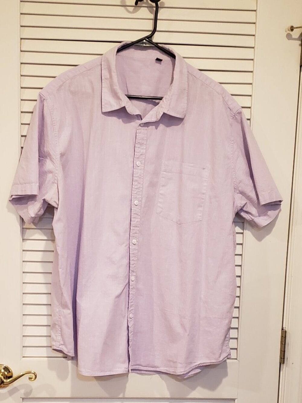 Designed in italy linen Men's Button down shirt in Lavender size 3X